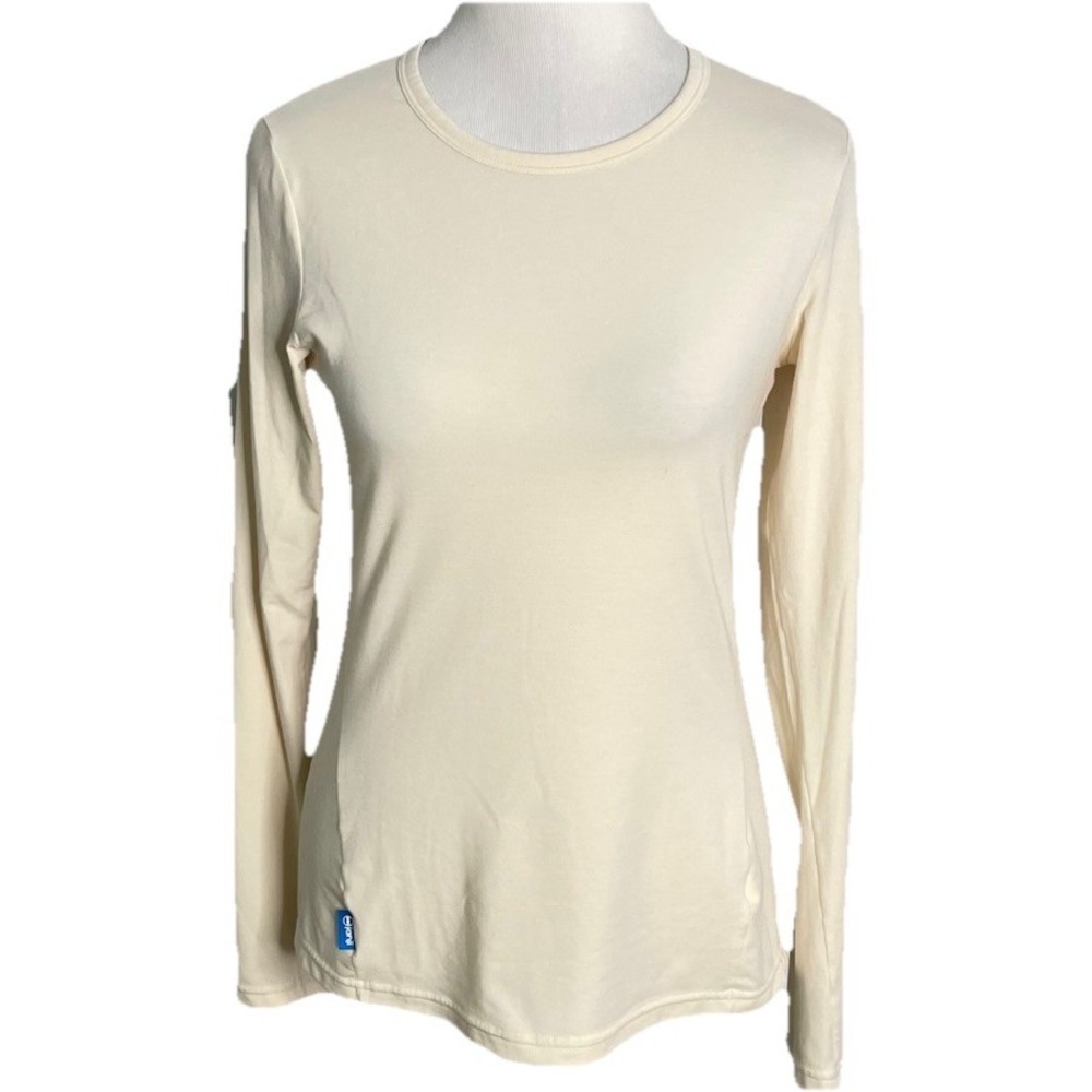 Janji Shirt Womens Ivory Long Sleeve Running Athletic Top Small